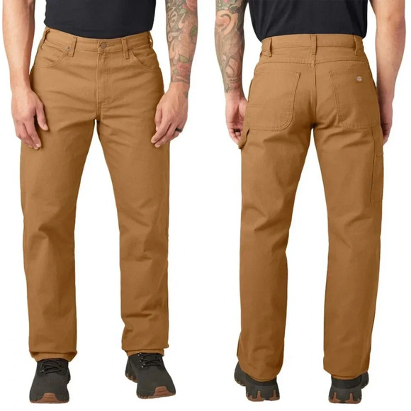Dickies Relaxed Fit Heavyweight Duck Carpenter Pants Men's 40x30 Brown Utility - Picture 1 of 16
